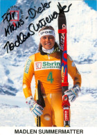 Autogrammkarte AK Skifahrerin Ski Alpin Schweiz Swissski Madlen Summermatter-Brigger 1996 Staldenried FIS Visp Wallis - Autógrafos