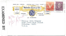 Cuba Letter CENSORED Habana  1942 To USA Tourist Paradise Cancel - Storia Postale