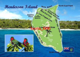 Pitcairn Henderson Island Map UNESCO New Postcard * Carte Geographique * Landkarte - Islas Pitcairn