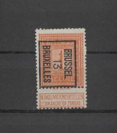 N 37B  Brussel 13 Bruxelles - Typografisch 1912-14 (Cijfer-leeuw)