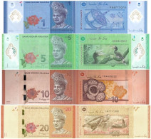 MALAYSIA 1 5 10 20 Ringgit ND P 51c 52c 53c 54c UNC Set Of 4v - Malesia