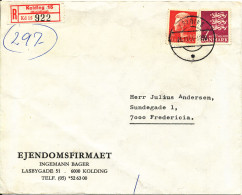 Denmark Registered Cover Kolding 25-11-1961 - Cartas & Documentos