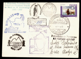 ANTARTIDA ANTARCTIC POLONIA 1987 EXPEDICION ANTARTICA PROFESOR SIEDLECKI PAQUEBOT - Forschungsstationen