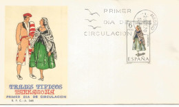 ESPAÑA SPD FDC TRAJE TIPICO TEXTIL FASHION TARRAGONA - Textile