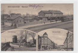 39076602 - Holzwickede. Bahnhof Zug Unterfuehrung Bahnhofstrasse. 1916 Feldpost Oben Links Und Rechts Etwas Duenneres P - Unna