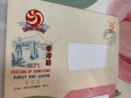 Hong Kong Stamp FDC 1971 Used HK Festival - Covers & Documents