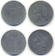 1F 1942 Belgique Belgie Et 1F 1944 Belgique Belgie (FRANC)_Les 2 Monnaies Sont étés Utilisées - 1 Franc