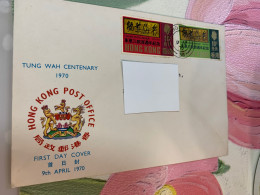 Hong Kong Stamp FDC 1970 Tung Wah - Lettres & Documents