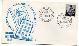 Carta Con Matasellos Exposicion Filatelica Sindicato Seguro  1963 - Covers & Documents