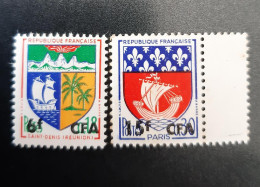 Réunion 1961-65 Armoiries Yvert 346B & 350A MNH - Unused Stamps