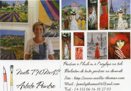 L - CARTE PUBLICITAIRE - ARTISTE PEINTRE NOELLA THOMAS - PEINTURE SUR COMMANDE - Altri & Non Classificati