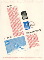 - Document Premier Jour JEUX PARALYMPIQUES DE TIGNES - PARIS 6.12.1991 - - Sport Voor Mindervaliden