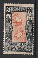 SPM - 1932-33 - N°YT. 142 - Carte 20c Noir Et Rouge - Neuf Luxe ** / MNH / Postfrisch - Neufs