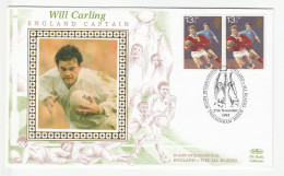 RUGBY Special SILK 1993 Will Carling TWICKENHAM England V All Blacks International  Event COVER  GB Stamps Sport - Rugby