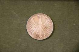 Pièce En Argent Allemagne 5 Deutsche Marck 1951 F -  German Silver Coin - 5 Mark