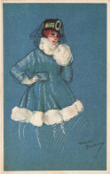 Adelina ZANDRINO * CPA Illustrateur Italia Italien Zandrino * N°55-3 * Femme Mode Chapeau Hat Manteau Hiver - Zandrino