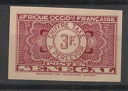 SENEGAL - 1935 - Taxe TT N°YT. 31a - 3f Lilas - VARIETE Non Dentelé / Imperf. - Neuf Luxe ** / MNH / Postfrisch - Timbres-taxe