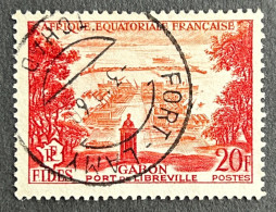 FRAEQ0235U2 - FIDES - Port De Libreville - Gabon - 20 F Used Stamp - AEF - 1956 - Oblitérés