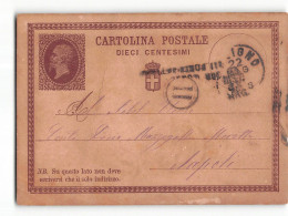 16153 01 PERUGIA FOLIGNO X NAPOLI 1877 - Stamped Stationery