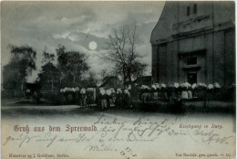 Gruss Aus Dem Spreewald, Kirchgang In Burg - Burg (Spreewald)