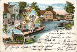 Gruss Aus Aus Dem Spreewald - Burg - Litho - Burg (Spreewald)