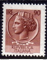 1968 - ITALIA REPUBBLICA - SIRACUSANA - LIRE  90    - SINGOLO - NUOVO - 1961-70: Mint/hinged