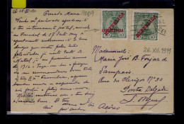 9009 PORTUGAL One Stamp With Overprint (red ASSISTENCE Horizontal) On REPUBLIC 1911-XII-26 Slogan Pmk Postcard Mailed - Otros & Sin Clasificación