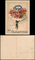 Glückwunsch Geburtstag Birthday Künstlerkarte Blumenstrauss 1928 - Geburtstag