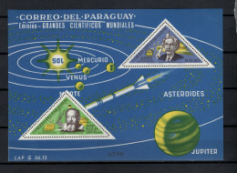 Paraguay 1965 Space, Galileo Galilei, Albert Einstein S/s MNH - South America