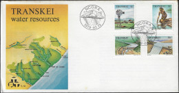 Transkei 1979 Y&T 54 à 57 Sur FDC. Développement Des Ressources Hydrologiques. Éolienne, Irrigation, Barrage, Pluie - Eau