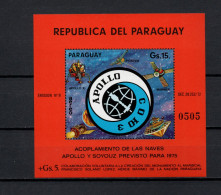 Paraguay 1974 Space, Apollo-Soyuz S/s MNH - América Del Sur