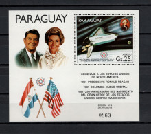 Paraguay 1981 Space Shuttle, Nancy And Ronald Reagan S/s MNH - Südamerika