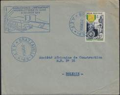 Afrique équatoriale Française AEF 1954 Y&T 229 Lettre. Oblitération Commémorative Inauguration Hydroélectricité Djoué - Eau