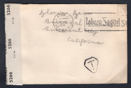 IRELAND 1944 Censored Cover To USA; Gloria Jean Actress, Hollywood. Postage Due Mark (p3652) - Briefe U. Dokumente