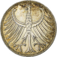 République Fédérale Allemande, 5 Mark, 1966, Munich, Argent, TTB, KM:112.1 - 5 Mark