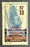 FRAGA0093U - Warrior - Overprinted AEF - 10 C Used Stamp - Afrique Equatoriale - Gabon - 1926 - Oblitérés