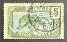 FRCG051UF - Leopard - 5 C Used Stamp - Middle Congo - 1907 - Gebraucht