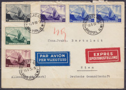 L. Exprès Par Avion Affr. N°466/70+469 Càd "BRUXELLES (QL) /15-3-1938/ BRUSSEL (LW)" Pour WIEN Deutsche Gesandtschaft (a - Brieven En Documenten