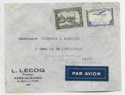 CONGO BELGE PA 4FR50+1FR50 LETTRE COVER AVION KANA LEZ DJUGU KIBALI 1939 TO FRANCE - Brieven En Documenten