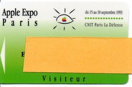 Apple Expo  -1993  Informatique Carte Salon  Magnétique  Card Karte TBE (salon 23) - Badge Di Eventi E Manifestazioni