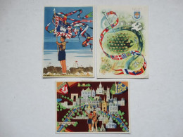 3 Cartes Postales Scouts Scoutisme Jamboree Mondial De La Paix 1947 P.P. Ozanne Paris 1007 1008 1010 Joubert Chab - Padvinderij