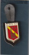 *** MILITARIA ***   Médaille Avec Baudrier Cuir CRS 37. Compagnie Républicaine De Sécurité 37 Yoelsart Martelé - France