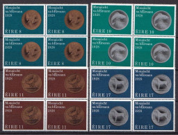 Ireland MNH Set In Blocks Of 4 Stamps - Münzen