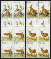 Ireland MNH Set In Blocks Of 4 Stamps - Gibier