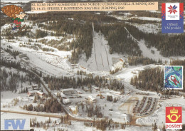 Norway 1997 Nordic Ski World Championships, Trondheim,  Ski Jumping Mi  1242-1243 Card A4 Format - Lettres & Documents