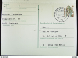 BRD-VGO: Gs-Karte Mit 30 Pf Celle Kompl. Gest. Dresden 18.3.91 U. Heidenau 2.4.91 Neues Porto -Erstleerung! Knr: P148 - Cartes Postales - Oblitérées