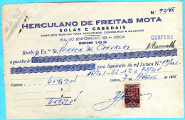 RECIBO-HERCULANO DE FREITAS MOTA - Lettres & Documents