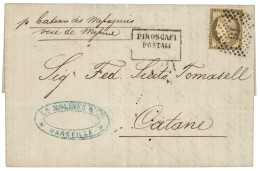 1876 30c CERES (n°56) Obl.  Cachet Italien 16 + Cachet échoppé PIROSCAFI POSTALI (trés Rare) Sur Lettre Avec Texte De MA - Schiffspost