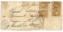 LA CAIRE : 1871 10c (n°28) X2 Au Recto + 10c (n°28) X2  Au Verso Obl. GC 5119 + LE CAIRE Bau FRANCAIS Sur Lettre Pour La - 1849-1876: Classic Period