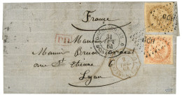 1864 AIGLE 10c + 40c TB Margés Obl. CCH + COCHINCHINE SAIGON Sur Lettre Avec Texte Pour LYON. Signé JAMET + LAMY. Superb - Other & Unclassified